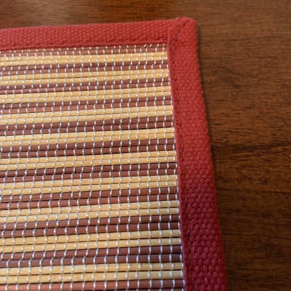 Pier One Table Placemats Red and Beige - Picture 1 of 3